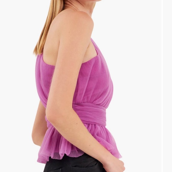 Endless Rose One Shoulder Textured Tulle Top - Picture 3 of 15